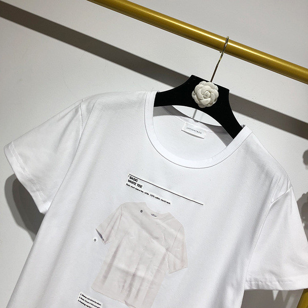 Tricou dama cu maneca scurta si aplicatie alb