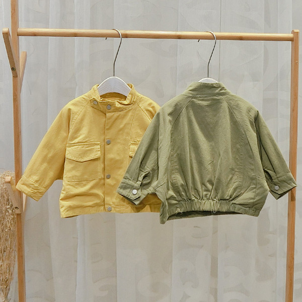 Geaca moderna pentru copii pentru baieti in galben si verde