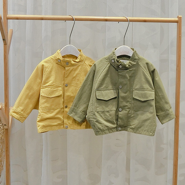Geaca moderna pentru copii pentru baieti in galben si verde