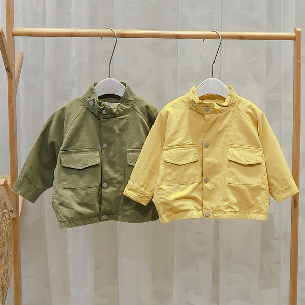 Geaca moderna pentru copii pentru baieti in galben si verde