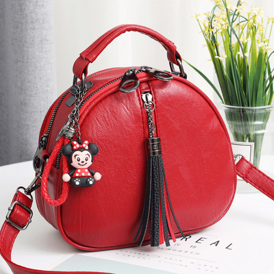 Geanta de mana din piele cu accesoriu in mai multe culori