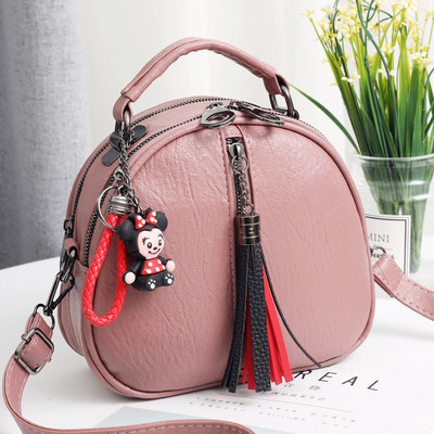 Geanta de mana din piele cu accesoriu in mai multe culori