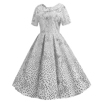 Rochie de dama cu maneca scurta de culoare alba - model croiala