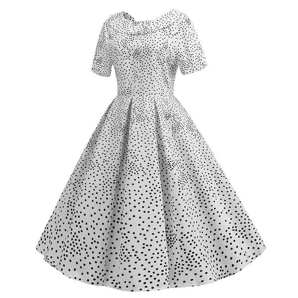 Rochie de dama cu maneca scurta de culoare alba - model croiala