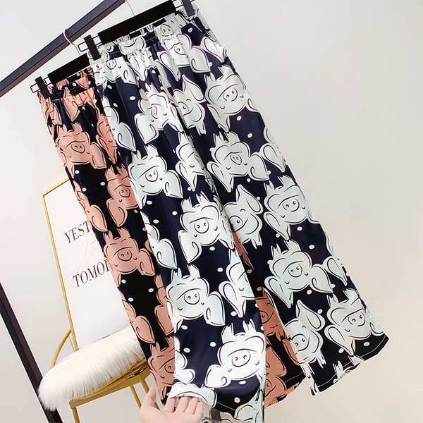 Pantaloni casual dama cu talie inalta