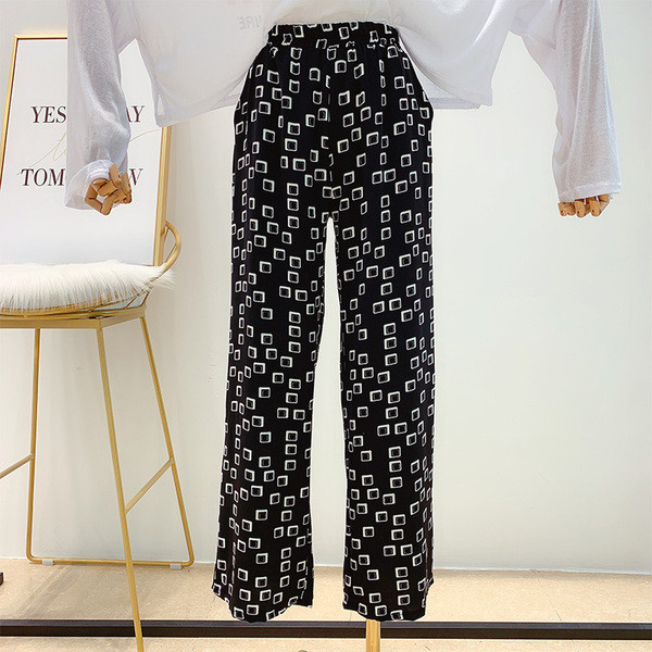 Pantaloni casual dama cu talie inalta