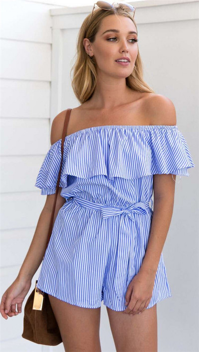 Γυναικεία ολόσωμη φόρμα με γυμνούς ώμους