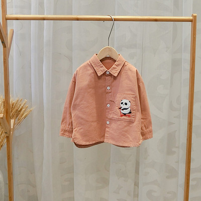 Cămașă modernă pentru copii pentru băieți cu nasturi în galben, roz și albastru