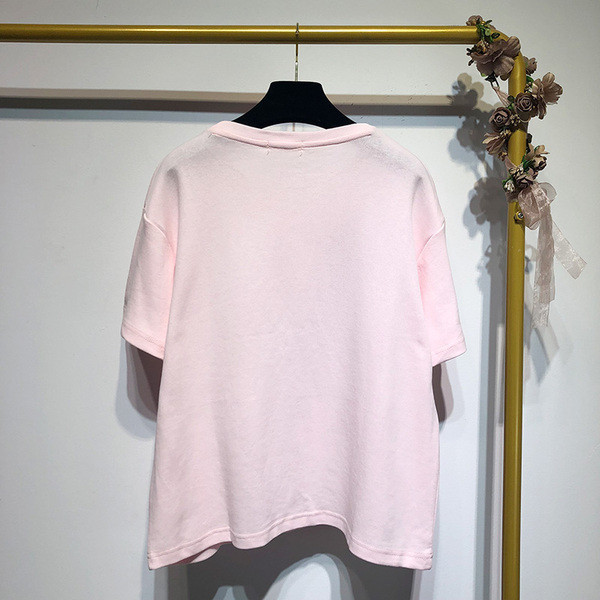 Tricou cu maneca scurta cu aplicatie si perle in trei culori