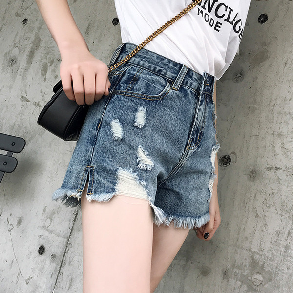 Pantaloni scurți casual de damă cu talie înaltă