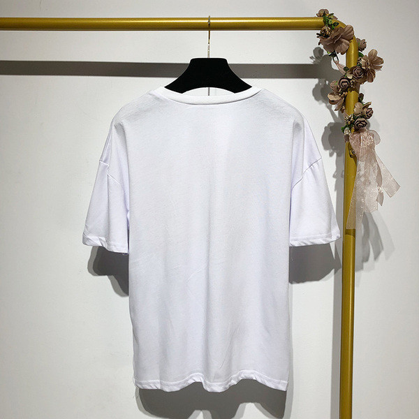 Tricou cu maneci scurte si aplicatie alb