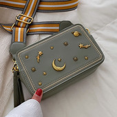 Geanta de dama actuala in cinci culori cu elemente metalice