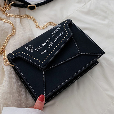 Geantă modernă de damă cu inscripție în patru culori