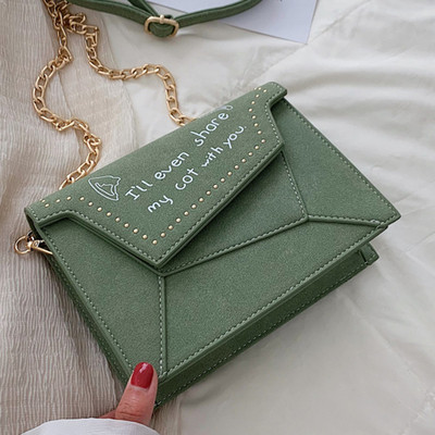 Geantă modernă de damă cu inscripție în patru culori