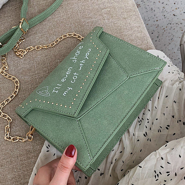 Geantă modernă de damă cu inscripție în patru culori