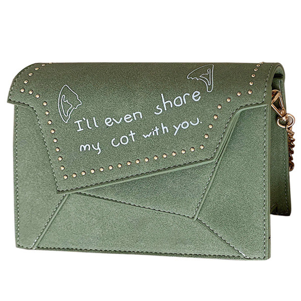 Geantă modernă de damă cu inscripție în patru culori