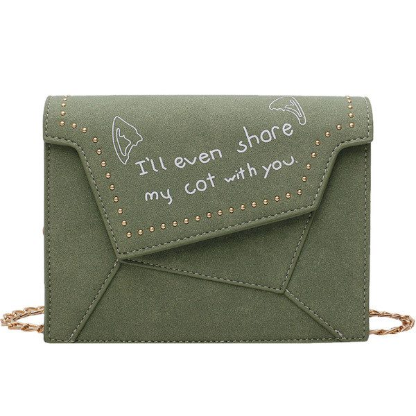 Geantă modernă de damă cu inscripție în patru culori