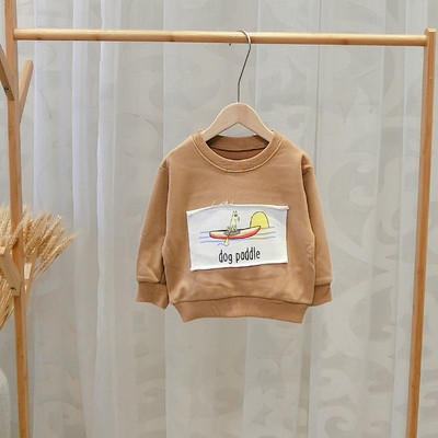 Bluză modernă pentru copii cu decolteu O - două culori