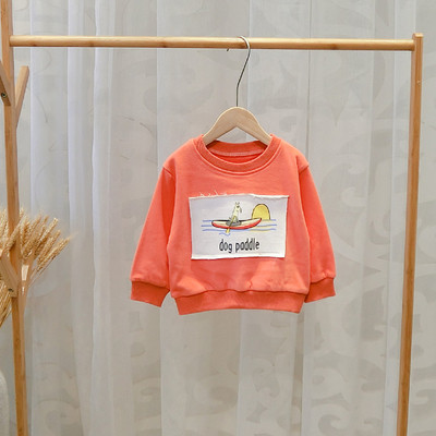 Bluză modernă pentru copii cu decolteu O - două culori