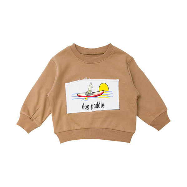 Bluză modernă pentru copii cu decolteu O - două culori