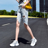 Pantaloni moderni de dama cu motive rupte lungime 3/4