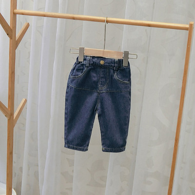 Blugi de copii actuali pentru baieti cu buzunare in albastru