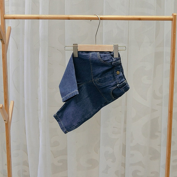 Blugi de copii actuali pentru baieti cu buzunare in albastru