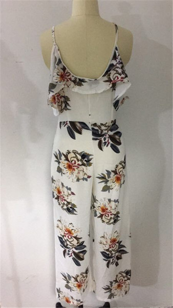 Virágmintás fehér női hosszú jumpruha