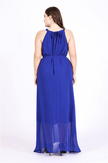 Rochie formala de dama cu curea in albastru si negru