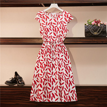 Ежедневна дамска рокля с връзки на талията в няколко цвята