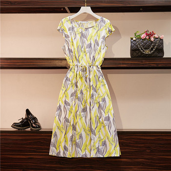 Ежедневна дамска рокля с връзки на талията в няколко цвята