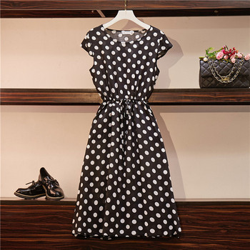 Ежедневна дамска рокля с връзки на талията в няколко цвята