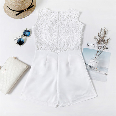 Μοντέρνες γυναικείες ολόσωμες φόρμες με δαντέλα σε μαύρο και άσπρο χρώμα