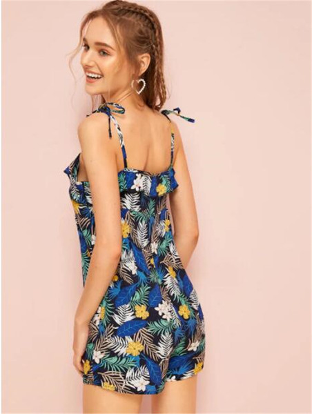 Salopeta de vara de dama colorata cu bretele subtiri