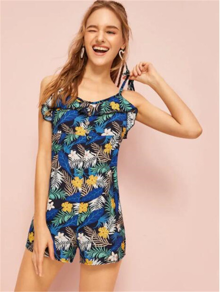 Salopeta de vara de dama colorata cu bretele subtiri