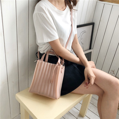 Geanta de dama moderna in roz si verde