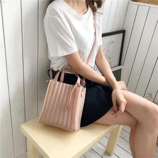 Geanta de dama moderna in roz si verde