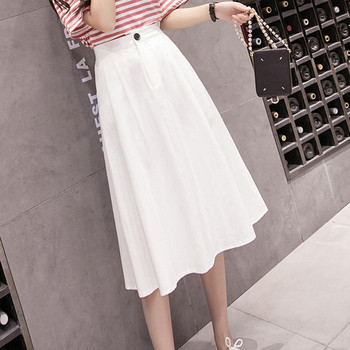 Дамска модерна дълга пола в три цвята с висока талия