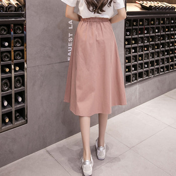 Дамска модерна дълга пола в три цвята с висока талия