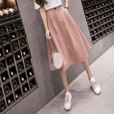 Дамска модерна дълга пола в три цвята с висока талия