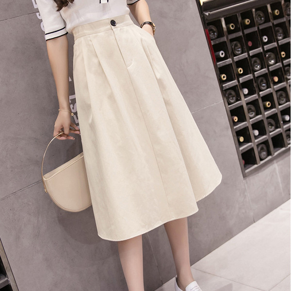 Дамска модерна дълга пола в три цвята с висока талия