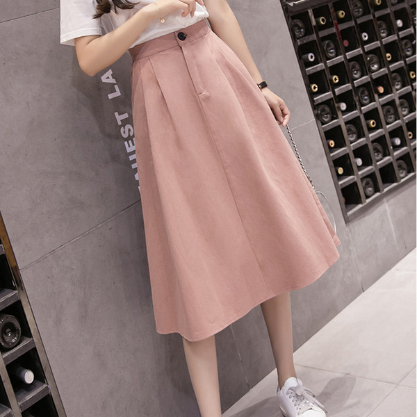 Дамска модерна дълга пола в три цвята с висока талия