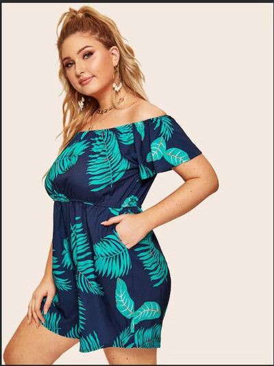 Salopeta de dama cu model floral de la XL la 4XL