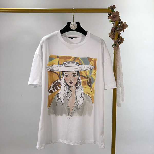 Tricou casual cu aplicatie alba