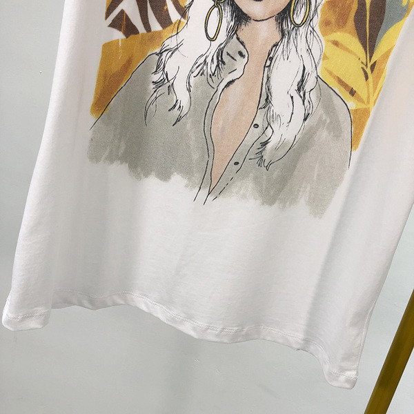 Tricou casual cu aplicatie alba