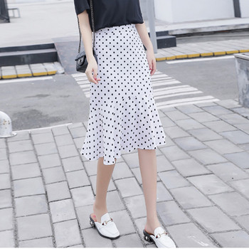 Fusta casual dama cu talie inalta in doua culori de puncte