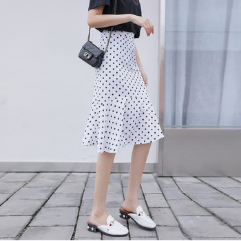 Fusta casual dama cu talie inalta in doua culori de puncte