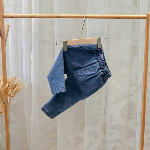 Blugi lungi pentru copii pentru baieti in albastru