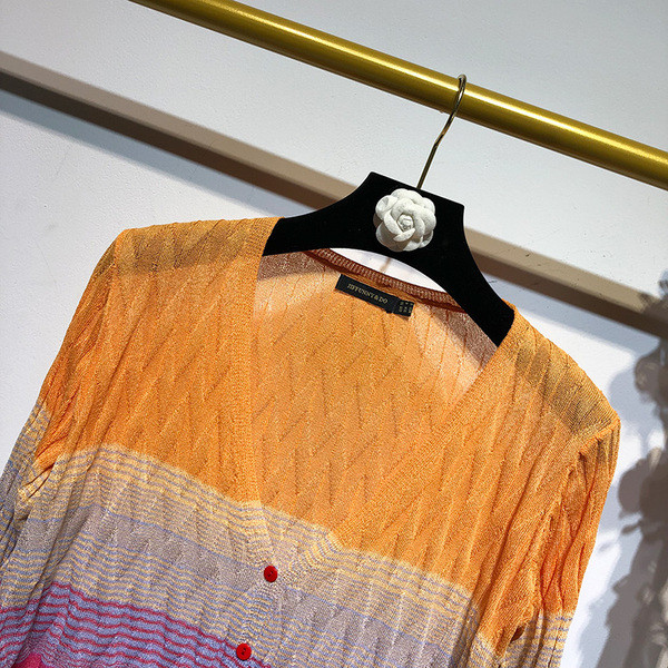 Cardigan colorat de damă cu mâneci lungi - tricotat subțire