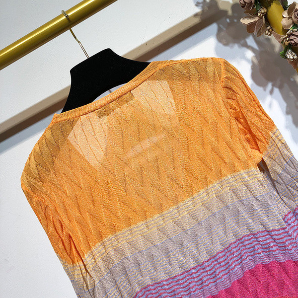 Cardigan colorat de damă cu mâneci lungi - tricotat subțire